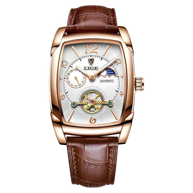 Lige Automatic Moon Phase Tourbillon Luxury Timepiece - JHERR JEWELRY en Perú | Jherr Jewelry