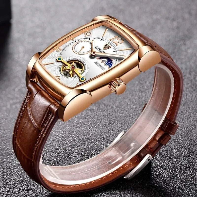 Lige Automatic Moon Phase Tourbillon Luxury Timepiece - JHERR JEWELRY en Perú | Jherr Jewelry