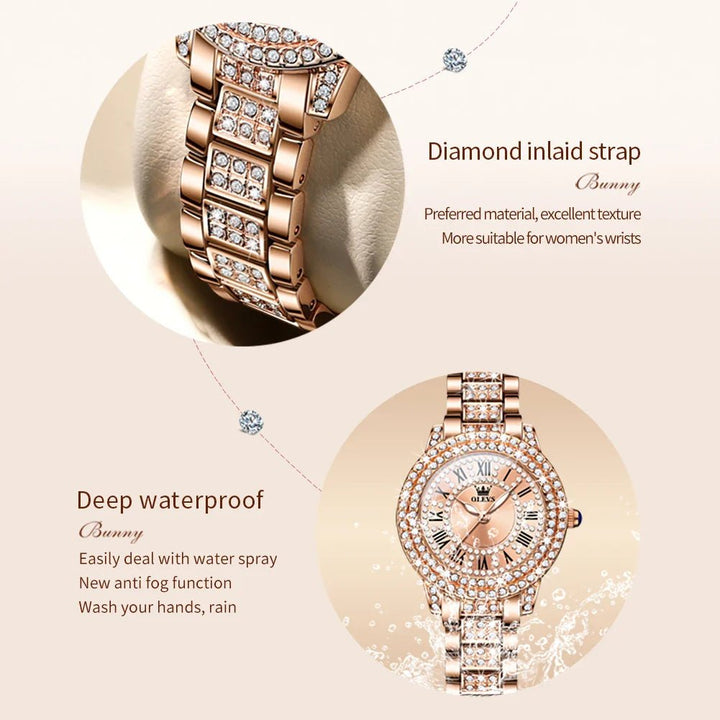 Diamond Éclat - Luxe Roman Dial Quartz Watch - JHERR JEWELRY en Perú | Jherr Jewelry