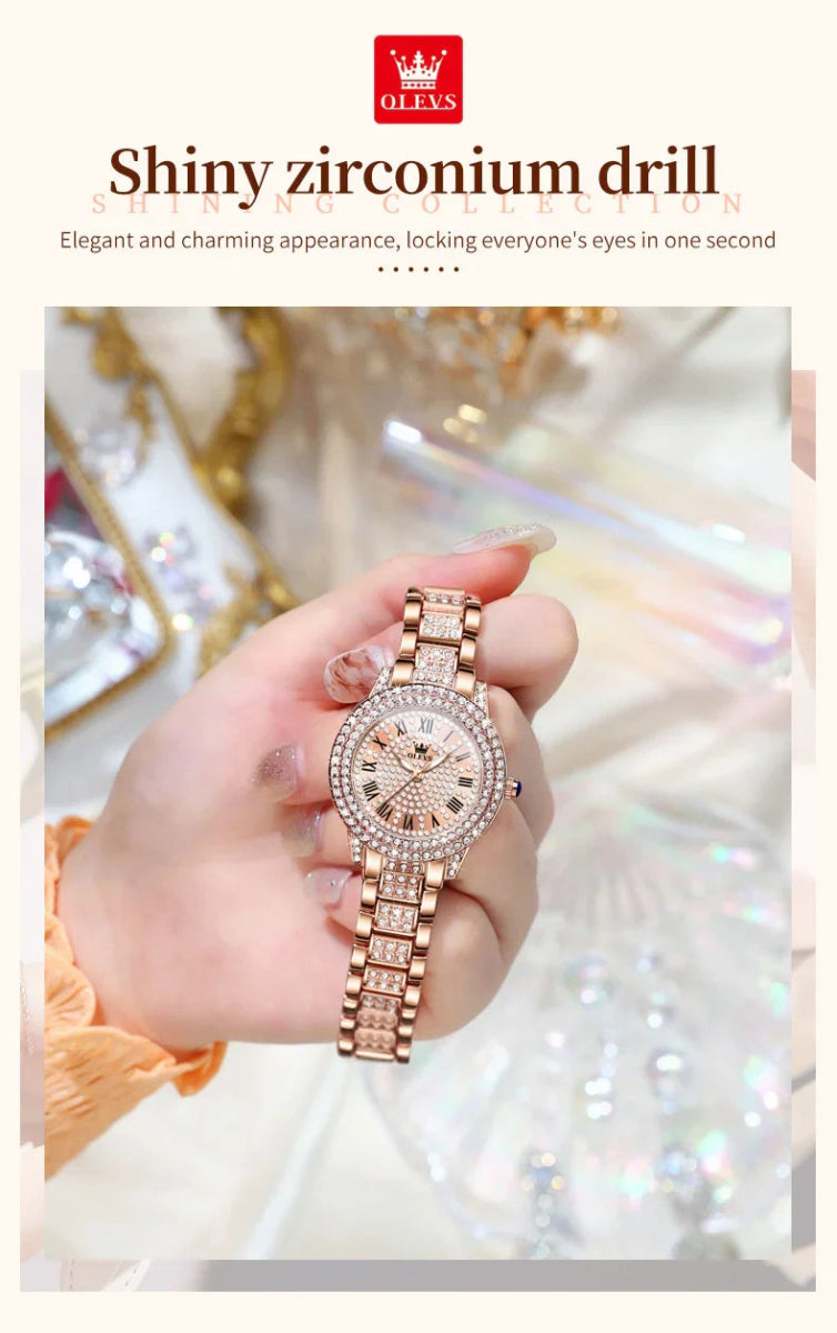 Diamond Éclat - Luxe Roman Dial Quartz Watch - JHERR JEWELRY en Perú | Jherr Jewelry