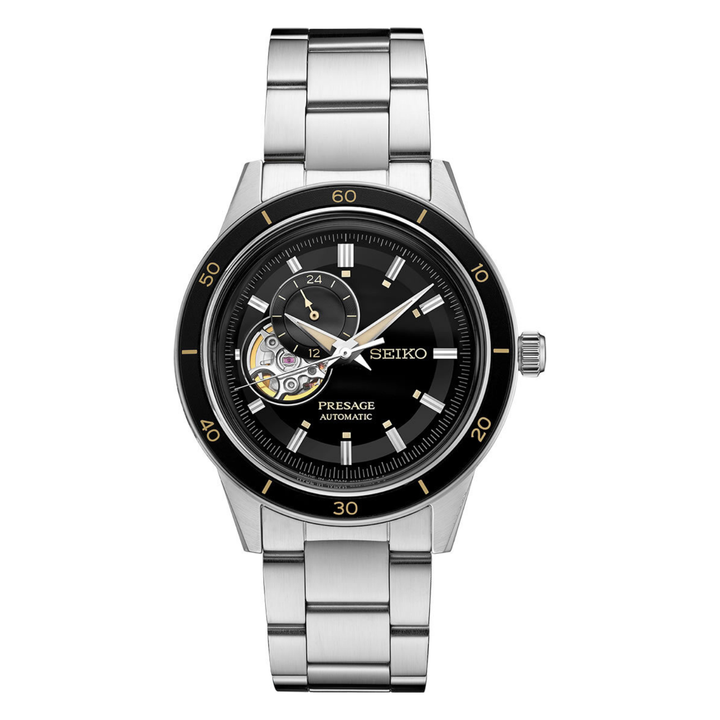 Reloj Seiko Presage Collection Open Heart Black 40.8mm Original en Perú