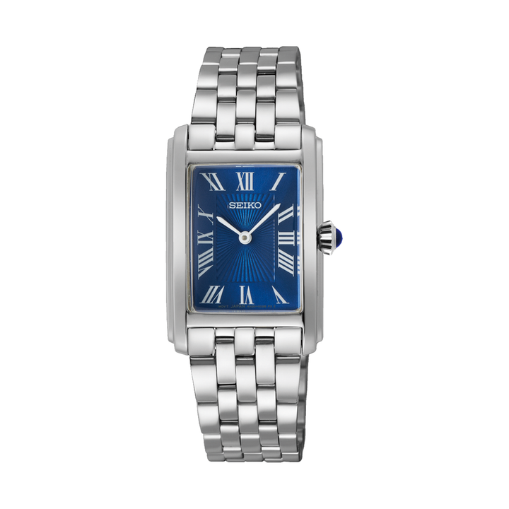 Reloj Seiko Tank Steel Ladies Blue SWR085P1 22mm Original en Perú