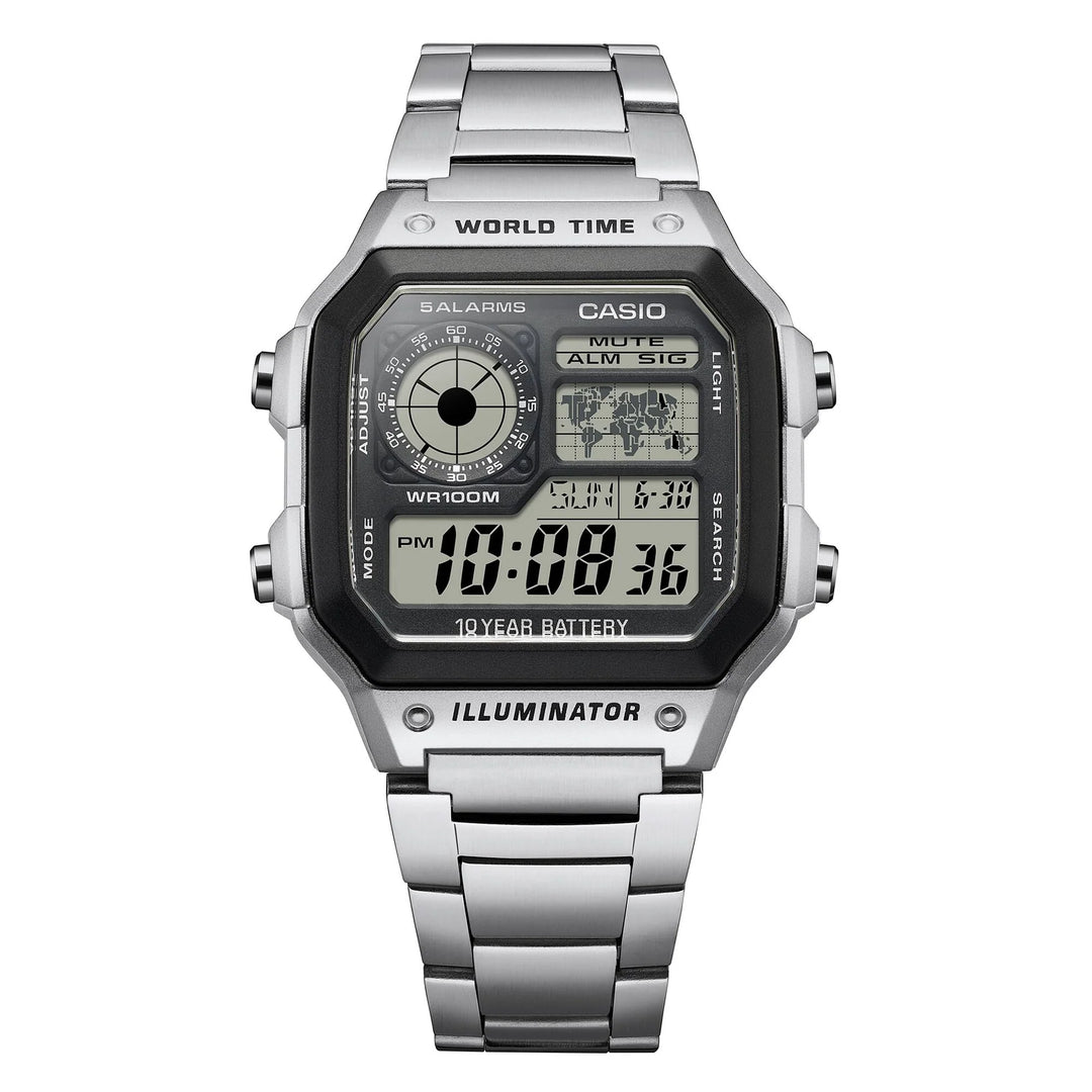 Casio AE-1200WHD-1A Wolrd Time Digital - Acero