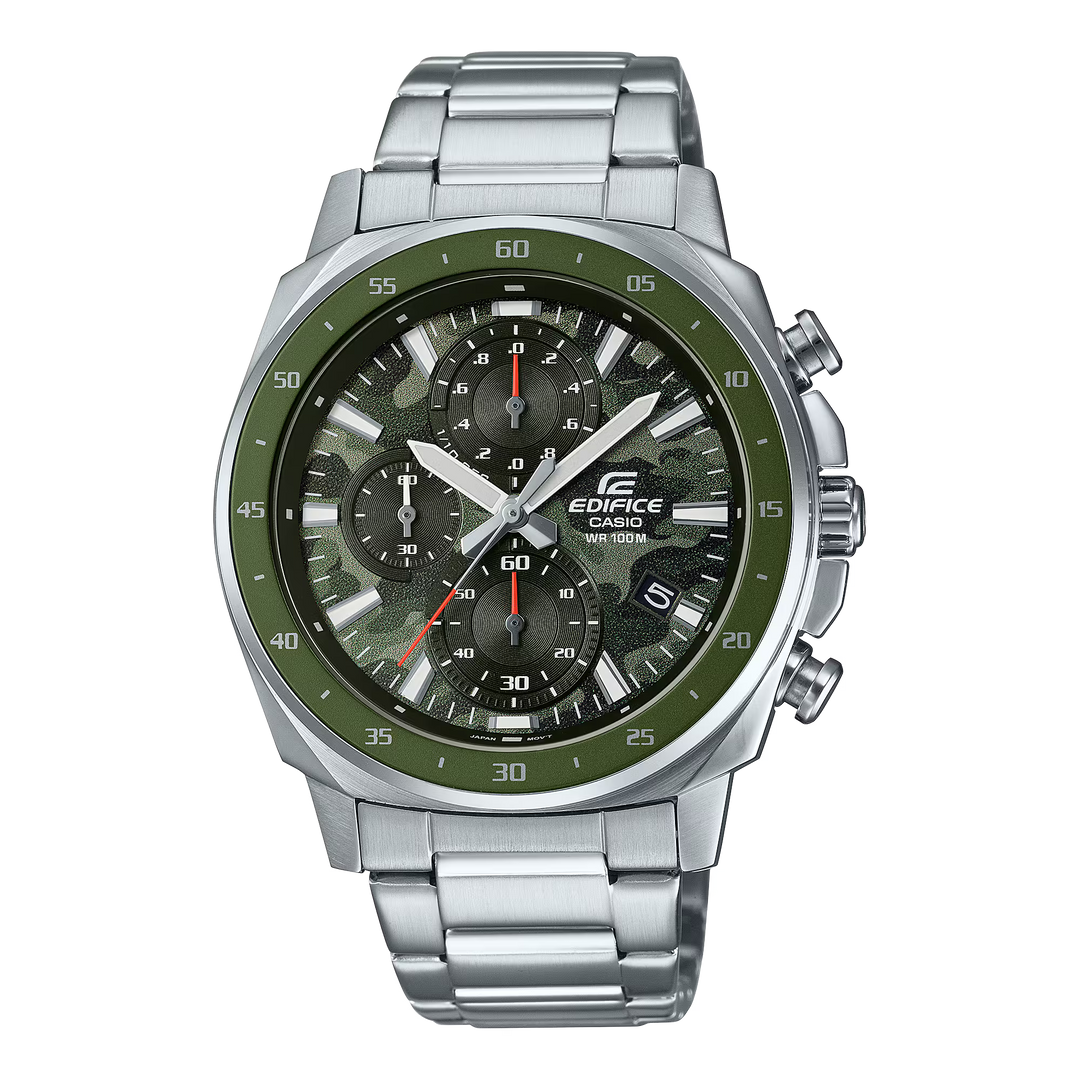 Reloj Edifice EFV-600D-3CVUDF Original Cristal de Zafiro Verde Militar 100M - Edifice en Perú | Jherr Jewelry