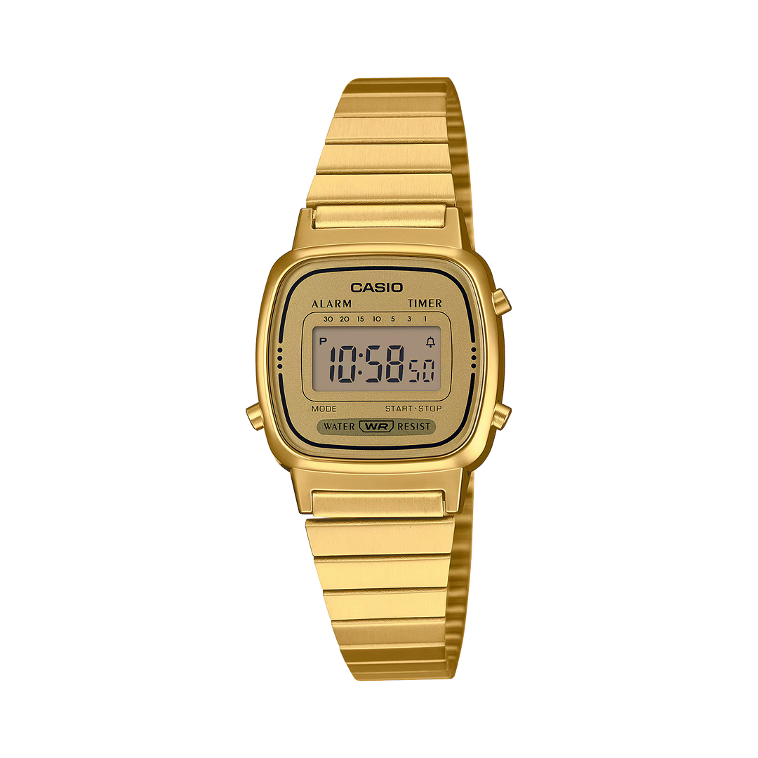 Reloj Casio LA670WGA-9 Original Vintage Dorado Digital - Icono Retro con Estilo y Funcionalidad - Casio en Perú | Jherr Jewelry