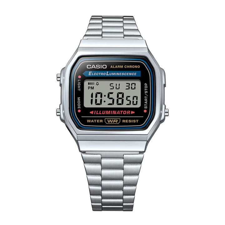 Reloj Casio Original A168WA-1W Vintage Plateado – Diseño Retro y Multifunción