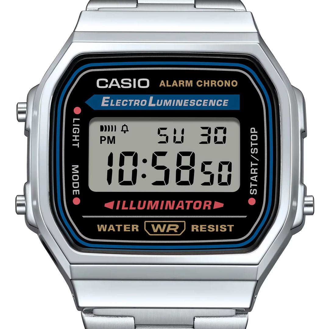 Reloj Casio Original A168WA-1W Vintage Plateado – Diseño Retro y Multifunción