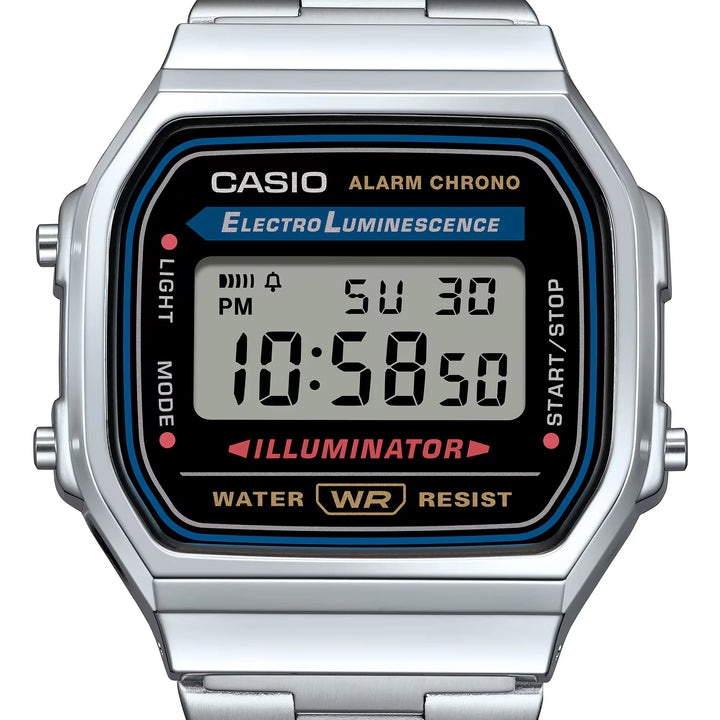 Reloj Casio Original A168WA-1W Vintage Plateado – Diseño Retro y Multifunción