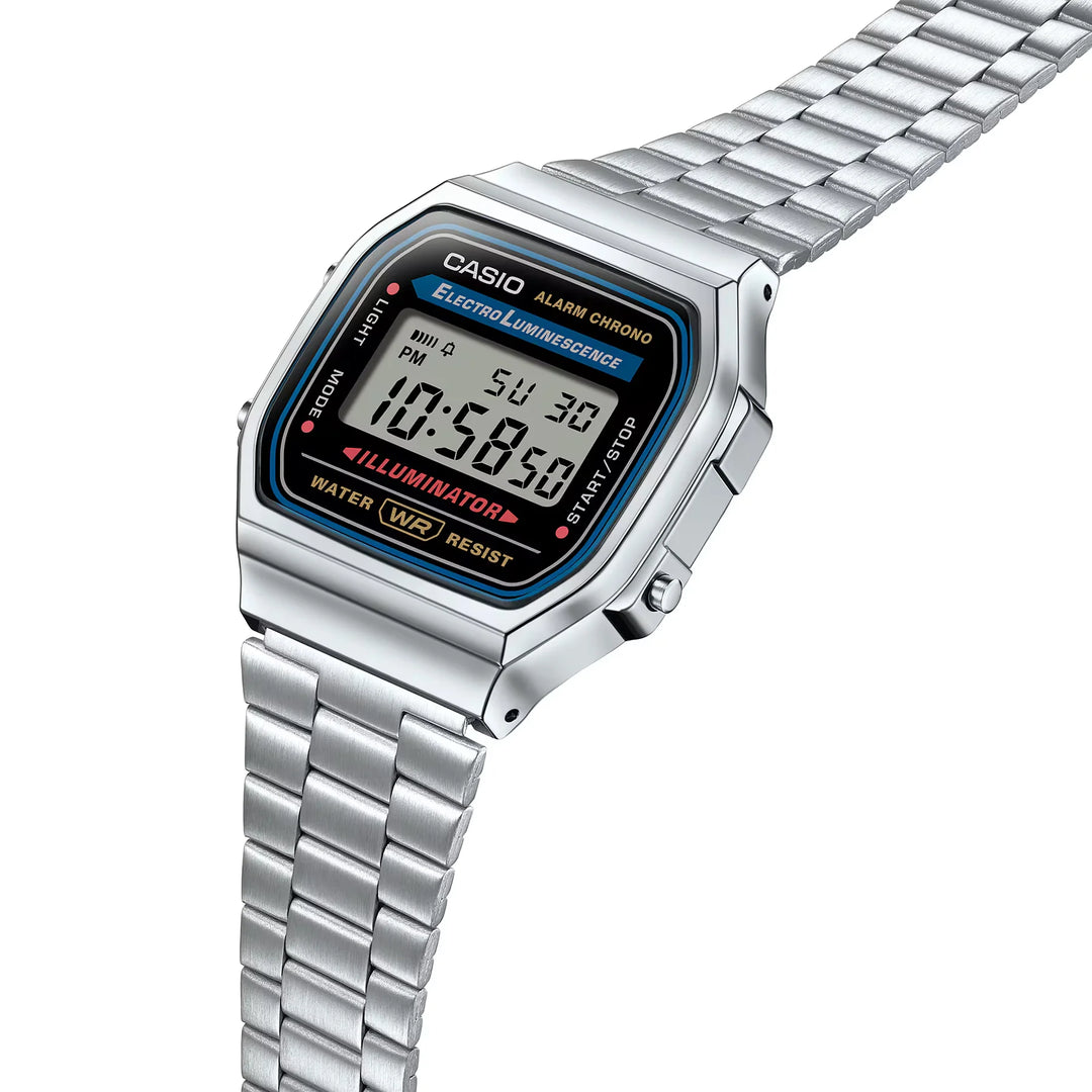 Reloj Casio Original A168WA-1W Vintage Plateado – Diseño Retro y Multifunción