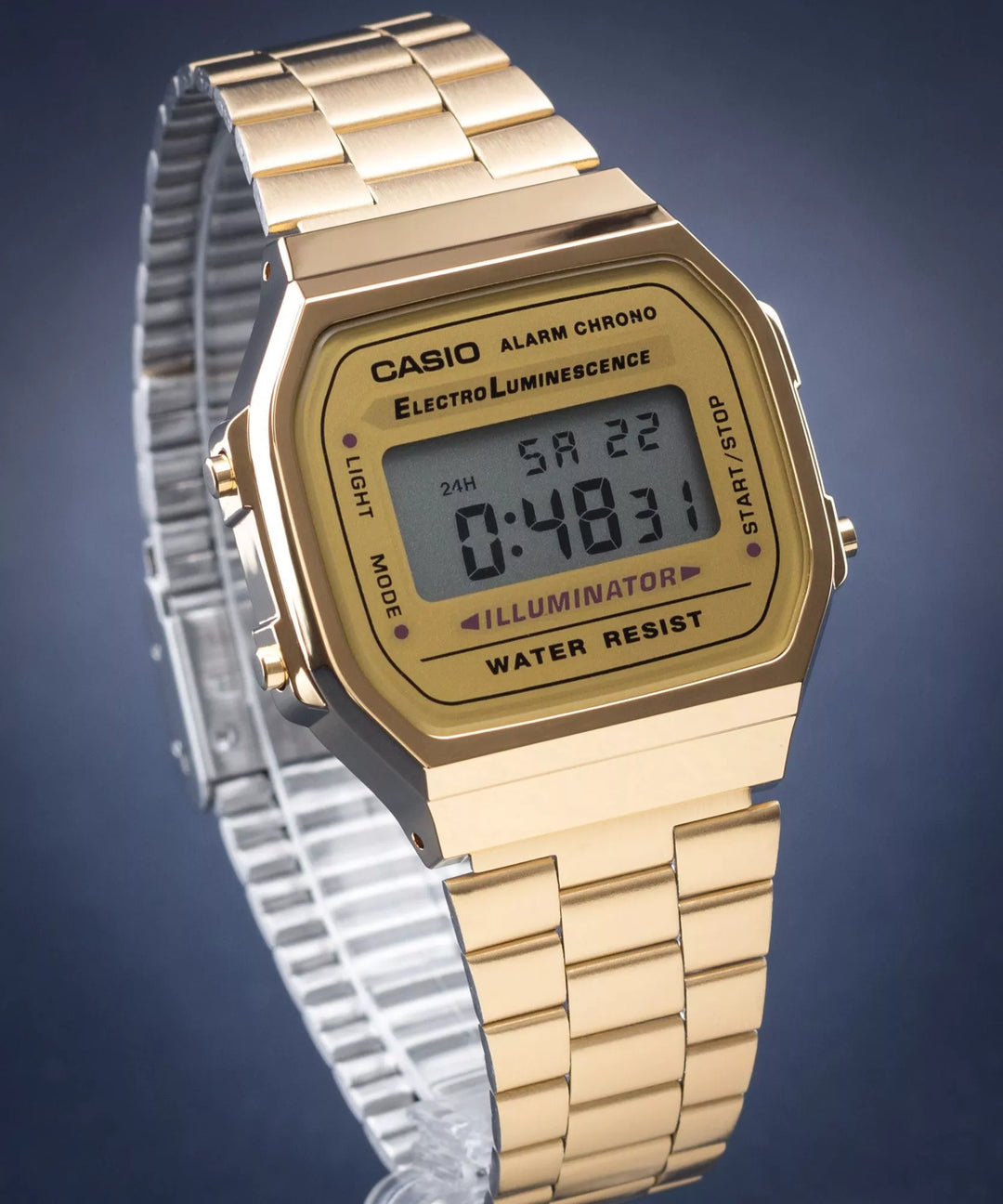 Reloj Casio Original A168WG-9 Dorado para Hombre – Estilo Vintage y Funcionalidad LED - Casio en Perú | Jherr Jewelry