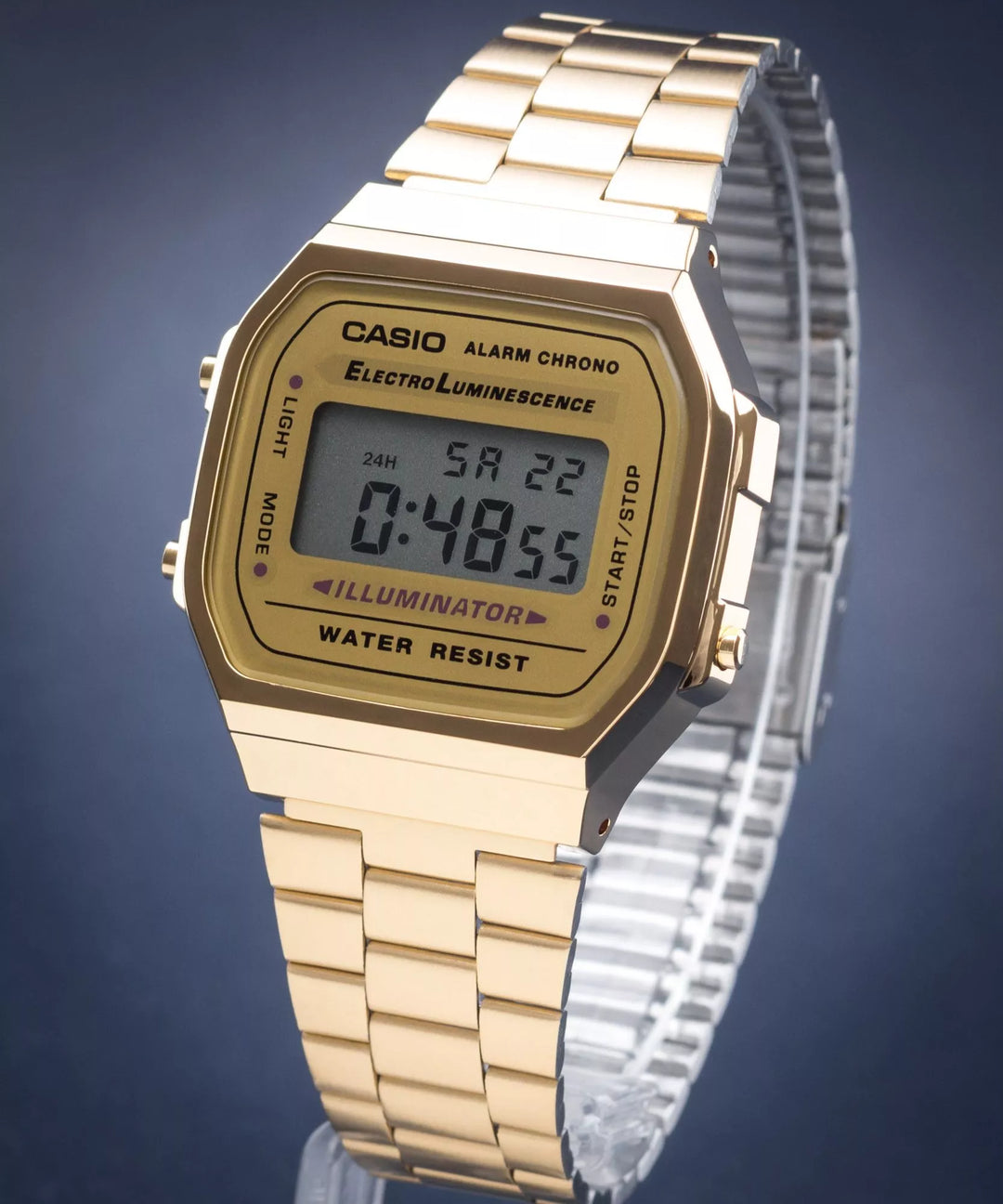 Reloj Casio Original A168WG-9 Dorado para Hombre – Estilo Vintage y Funcionalidad LED - Casio en Perú | Jherr Jewelry