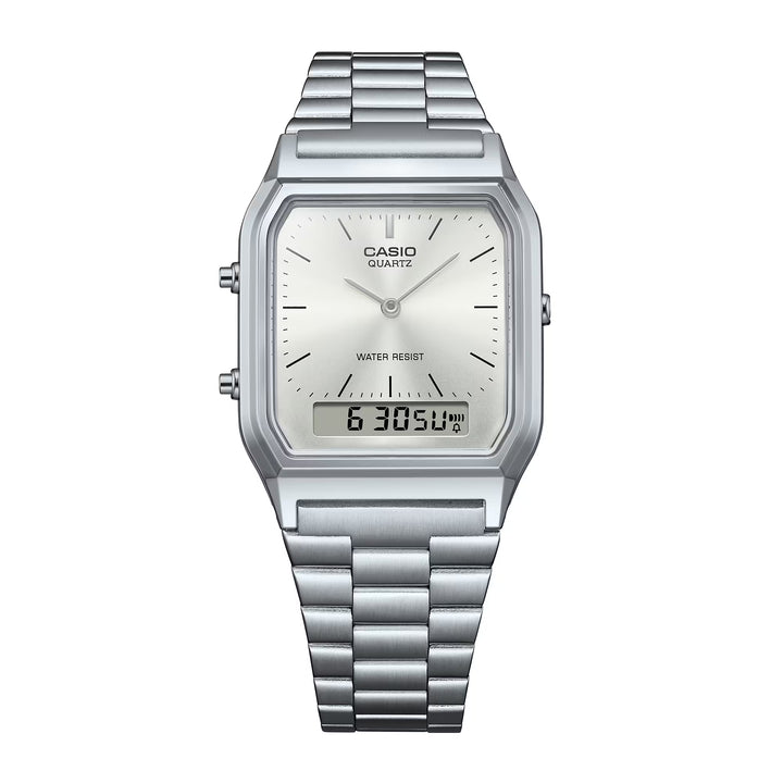 Reloj Casio AQ-230A-7A1 Original Ana-Digi Retro - Dual Display Analógico Digital con Esfera Azul Cielo - Casio en Perú | Jherr Jewelry