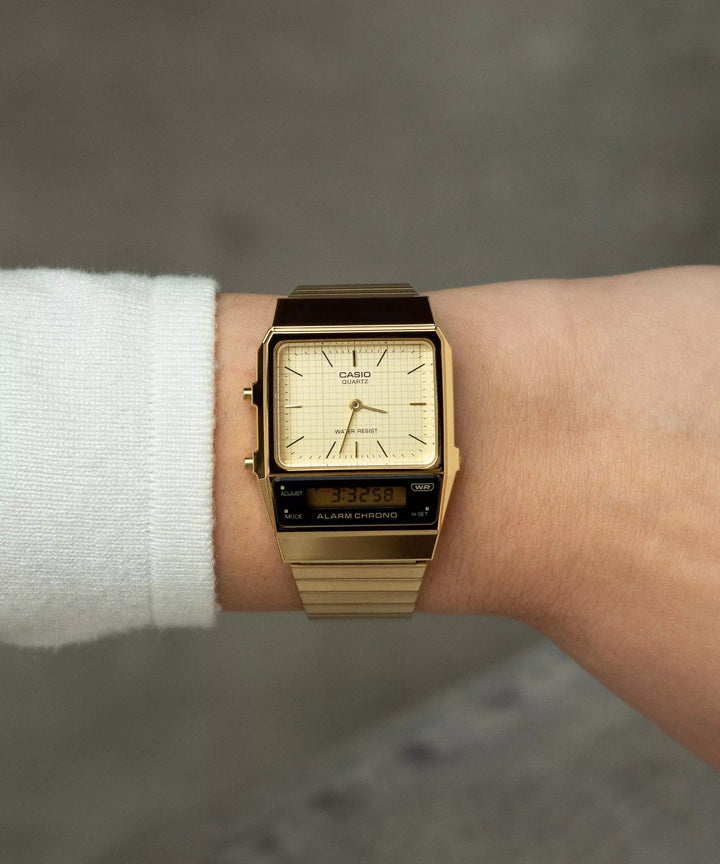 Reloj Casio Vintage AQ-800EG-9AEF Original - Diseño Retro 40mm - Casio en Perú | Jherr Jewelry