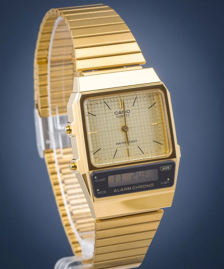 Reloj Casio Vintage AQ-800EG-9AEF Original - Diseño Retro 40mm - Casio en Perú | Jherr Jewelry