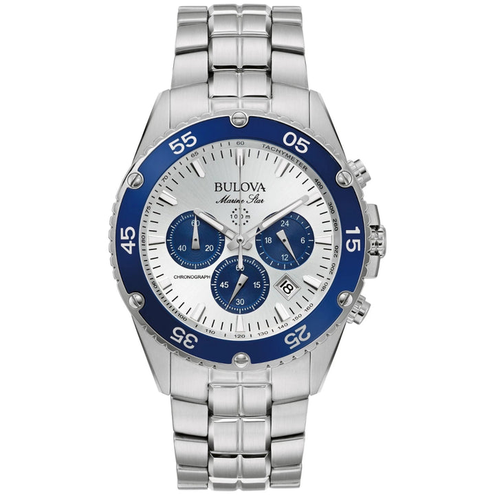 Reloj Bulova Marine Star Azul y Blanco - Cronógrafo Náutico con Resistencia 100 Metros - Bulova en Perú | Jherr Jewelry
