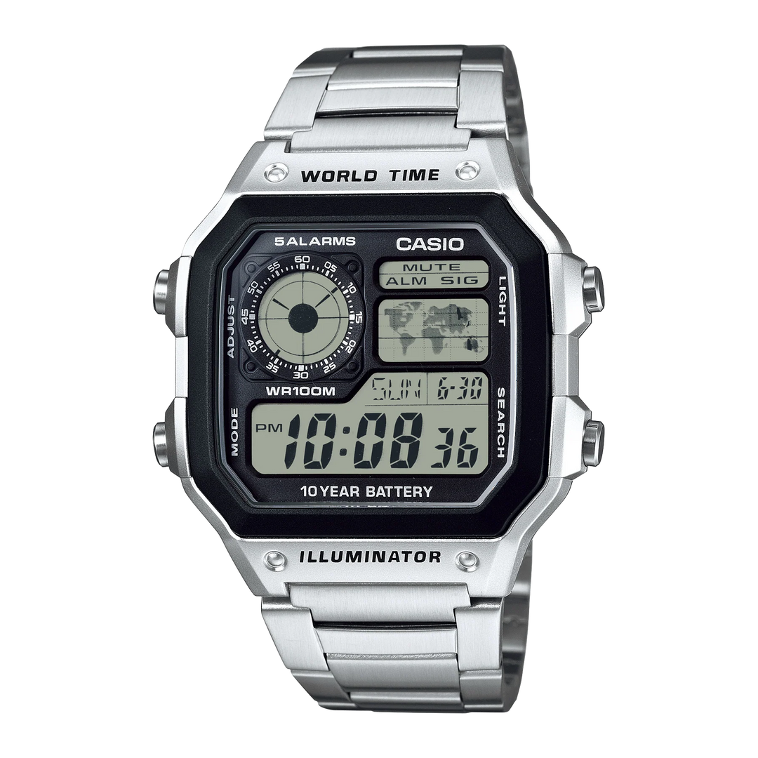 Reloj Casio AE-1200WHD-1A negro digital analógico para hombre resistente al agua original con garantía en Perú