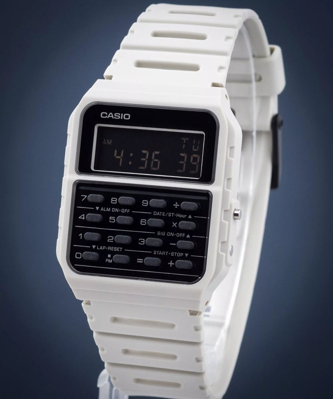 Correa de resina reloj Casio calculadora CA-53WF-8BEF crema beige