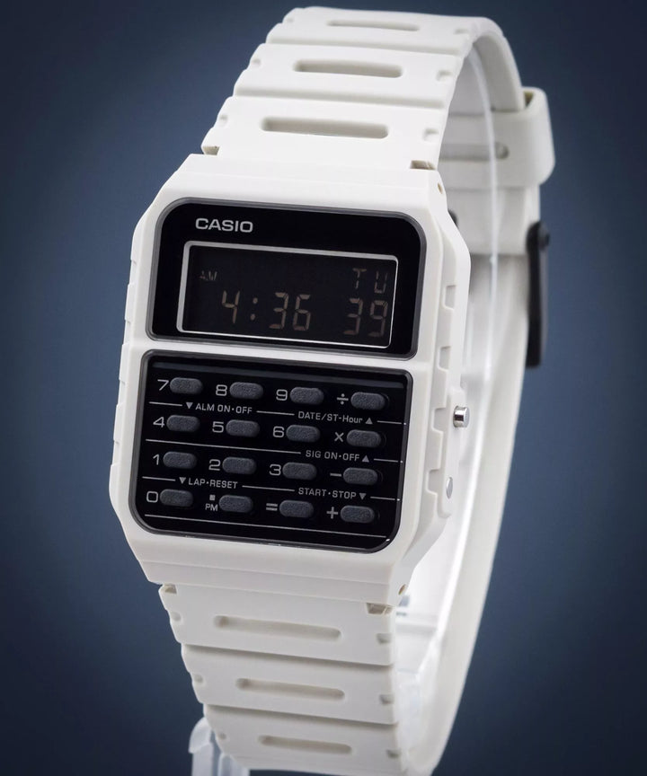 Correa de resina reloj Casio calculadora CA-53WF-8BEF crema beige