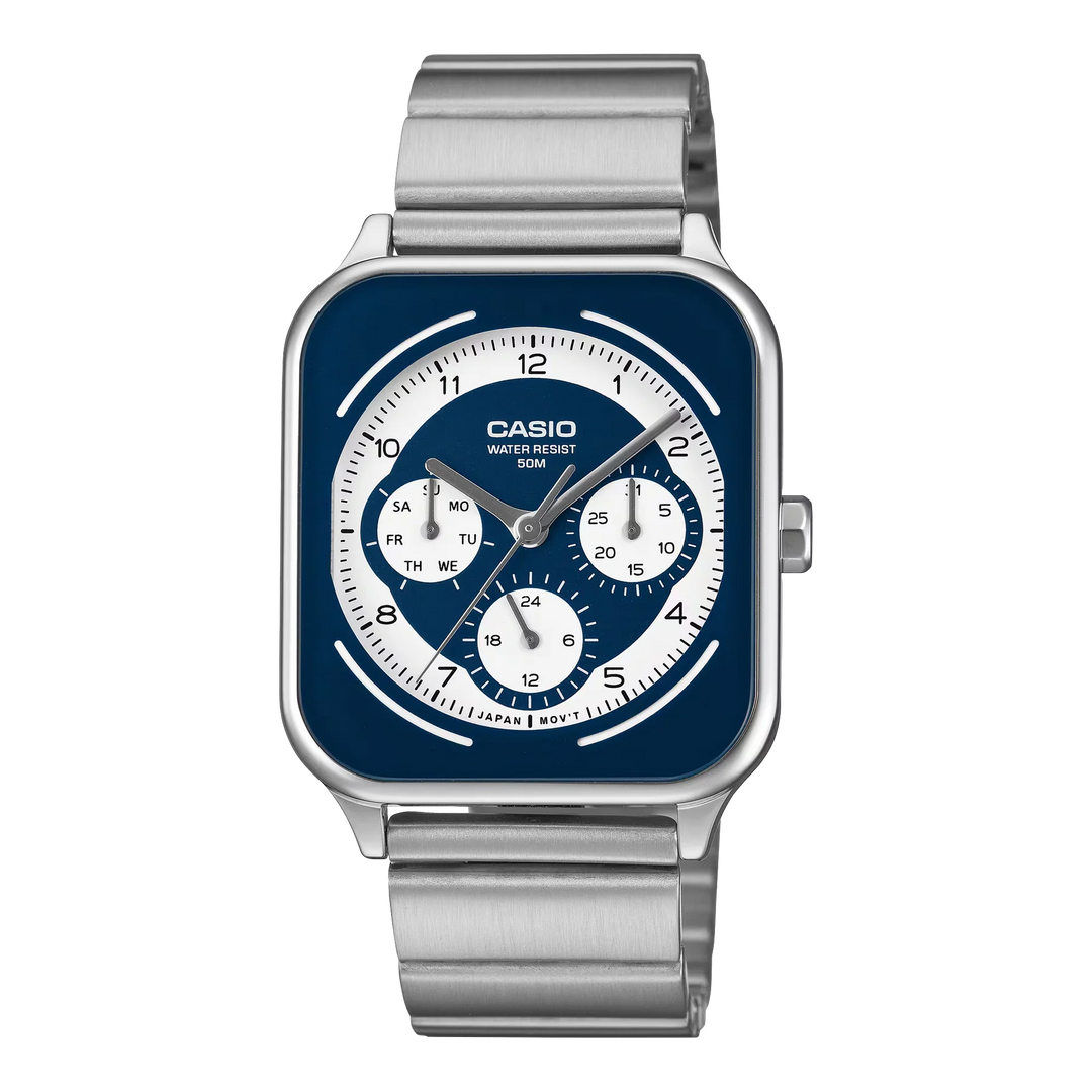 Reloj Casio MTP-M307D-2BV azul analógico para hombre con fecha original con garantía en Perú