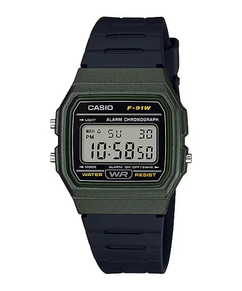 Reloj Casio F-91W-9A Original Digital Gold Black - Clásico con Garantía
