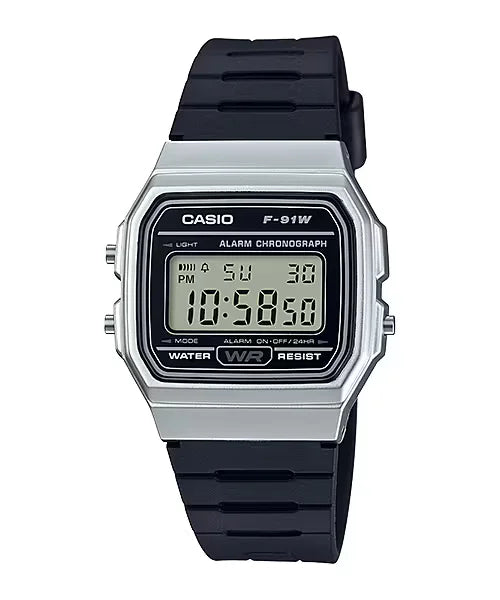Reloj Casio F-91W-9A Original Digital Gold Black - Clásico con Garantía