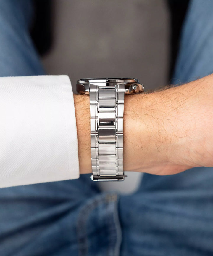 Reloj Casio MTP-1374D-5AVEF Original | Acero Hombre Plateado Dial Rojo