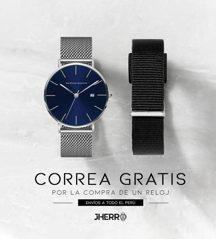 Reloj Hannah Martin Plateado Azul Capri