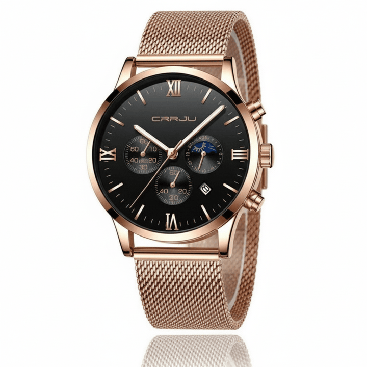 Reloj CRRJU Original Hombre Oro Rosa - Resistente al Agua 3 ATM | Cuarzo Premium 42mm - CRRJU en Perú | Jherr Jewelry