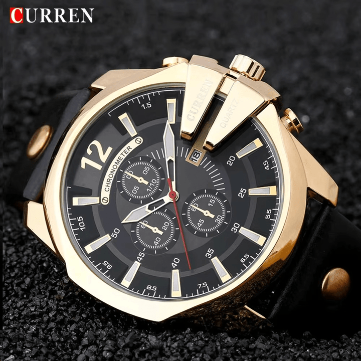 Reloj Curren Dorado Quartz - Estilo Sofisticado con Movimiento Preciso 52mm - Curren en Perú | Jherr Jewelry