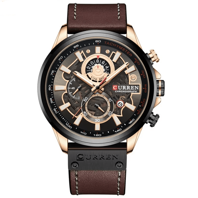 Reloj CURREN ORIGINAL 8380 Sandlight de Cuero para Hombre | Elegancia Casual 44mm - Curren en Perú | Jherr Jewelry