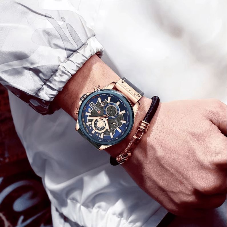Reloj CURREN ORIGINAL 8380 Sandlight de Cuero para Hombre | Elegancia Casual 44mm - Curren en Perú | Jherr Jewelry
