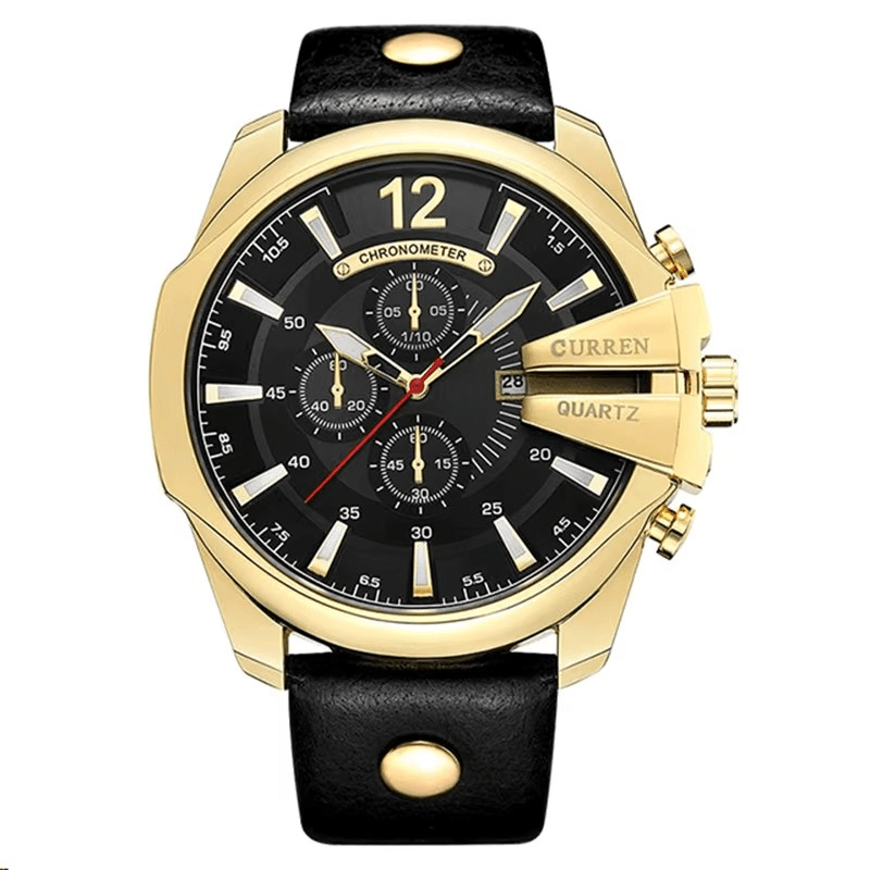 Reloj Curren Dorado Quartz - Estilo Sofisticado con Movimiento Preciso 52mm - Curren en Perú | Jherr Jewelry