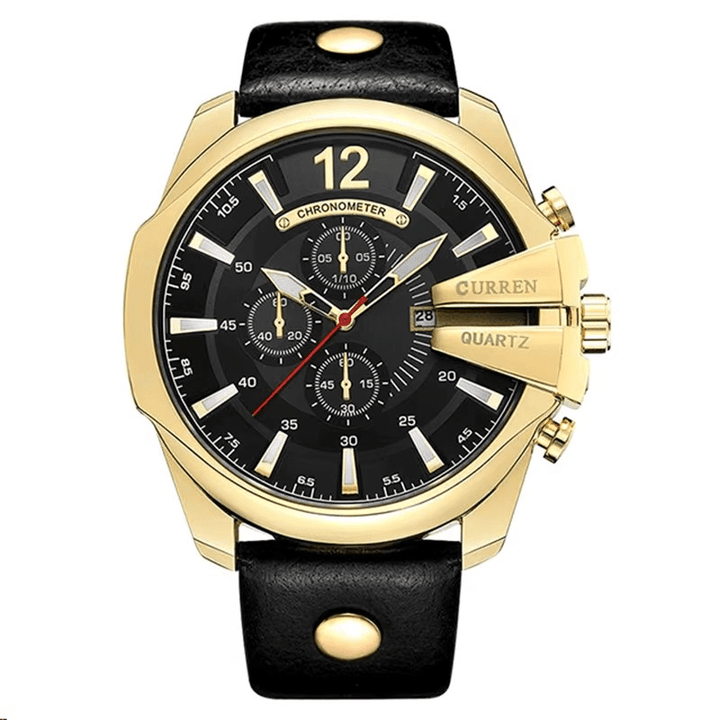 Reloj Curren Dorado Quartz - Estilo Sofisticado con Movimiento Preciso 52mm - Curren en Perú | Jherr Jewelry