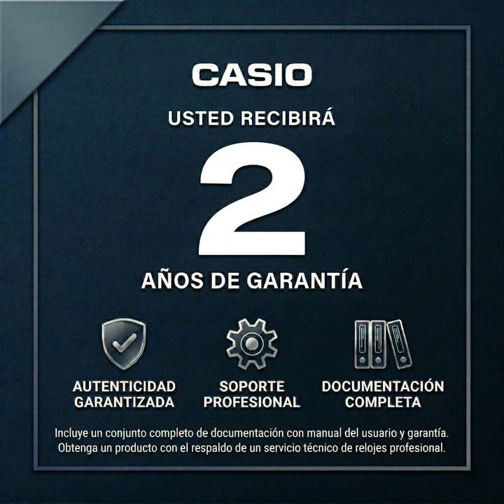 Reloj Casio MTP-1374PD-2AVEF Original - Información sobre garantía de 2 años de Casio.