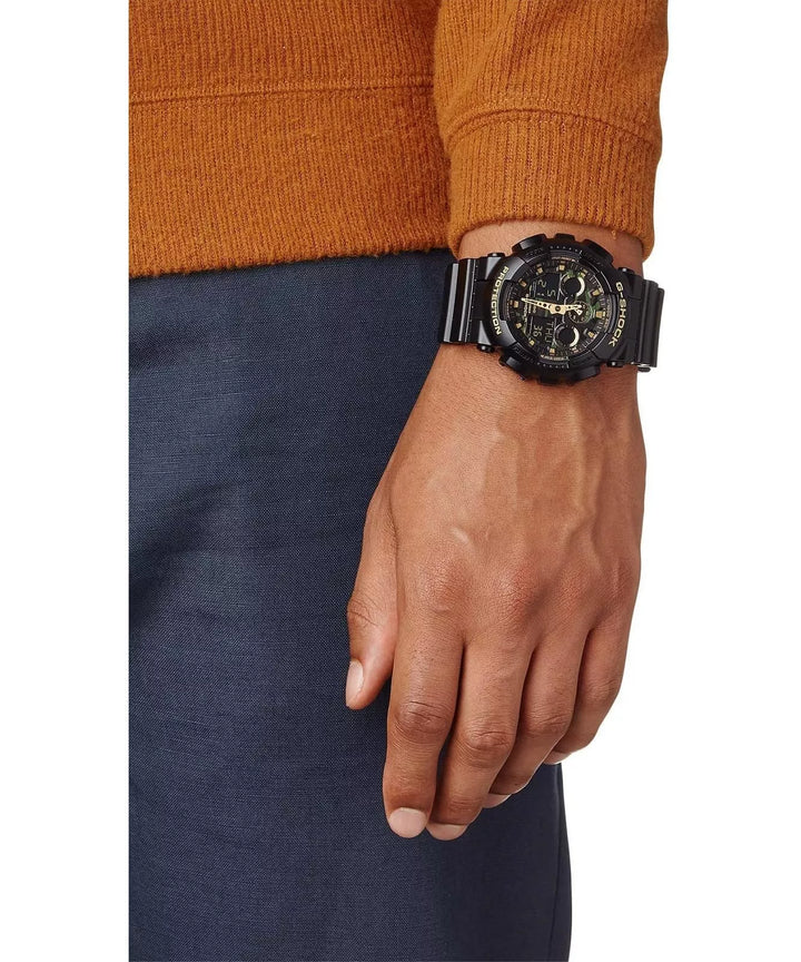 RELOJ G-SHOCK GA-100CF-1A9ER HOMBRE ANÁLOGO - NEGRO CAMUFLAJE RESINA - G-Shock en Perú | Jherr Jewelry
