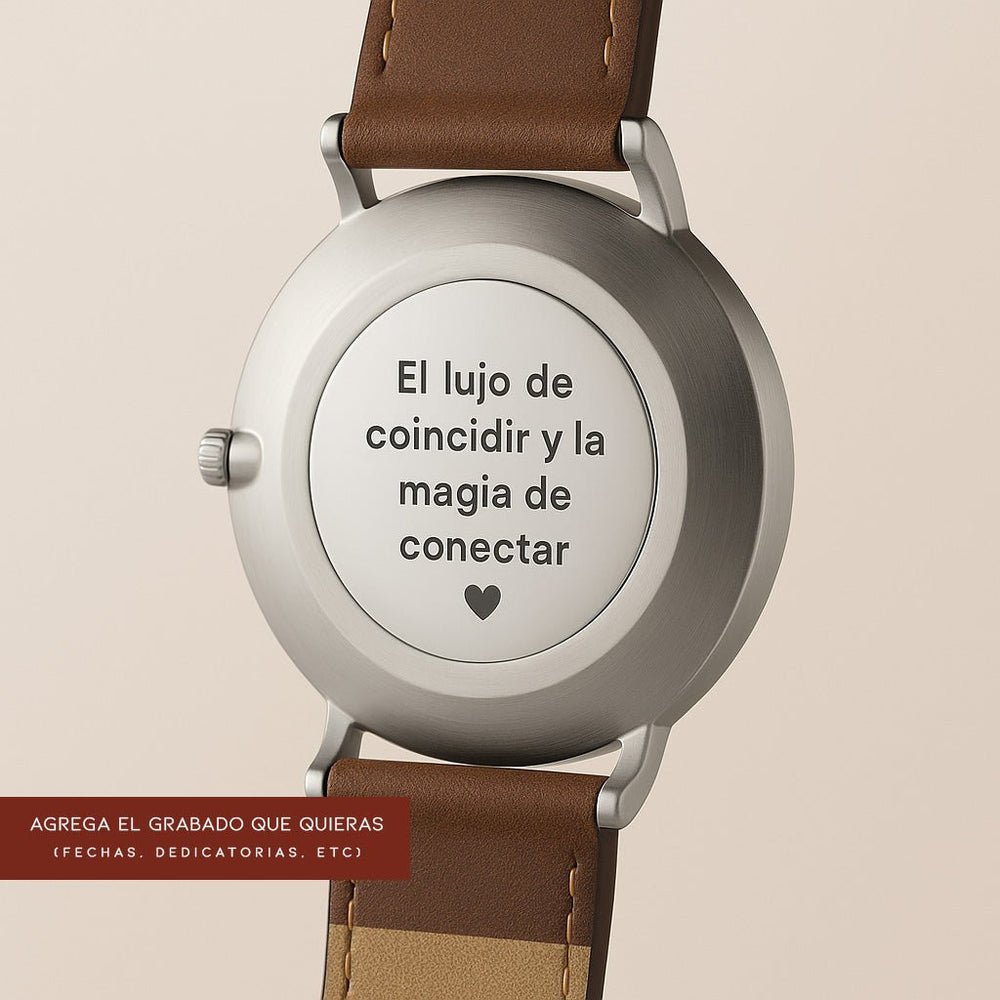 Reloj Hannah Martin Original Plata Esfera Blanca con Cuero Marrón - Diseño Clásico 40mm - Hannah Martin en Perú | Jherr Jewelry