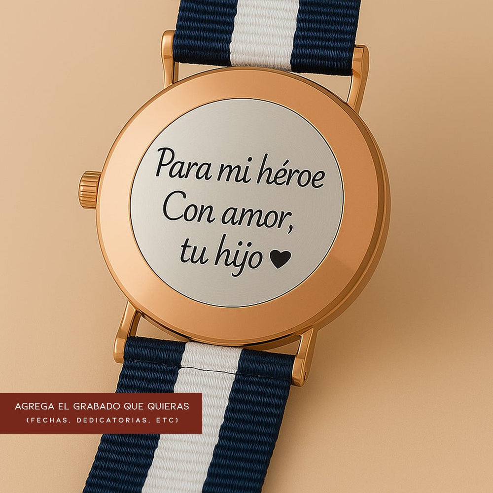Reloj Hannah Martin Glasgow Oro Rosa con Correa NATO Azul Marino - Diseño Minimalista 40mm - Hannah Martin en Perú | Jherr Jewelry