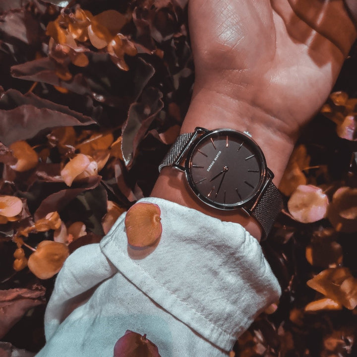 Reloj Hannah Martin Oro Rosa Mujer Esfera Blanca Mesh - Diseño Minimalista 36mm - Hannah Martin en Perú | Jherr Jewelry
