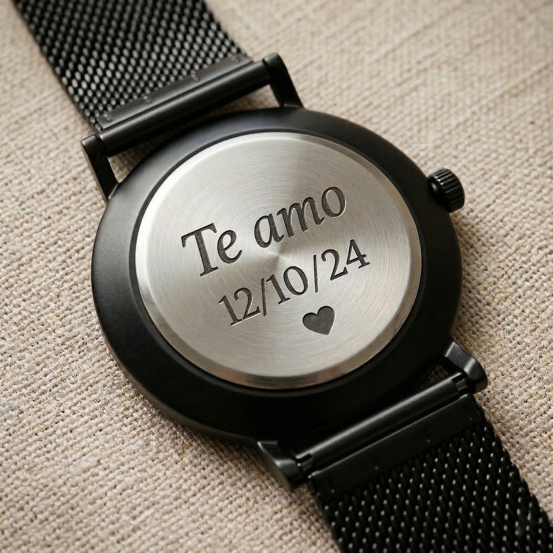 Reloj Hannah Martin Original Negro para Hombre - Malla Mesh 40mm con Fecha - Hannah Martin en Perú | Jherr Jewelry