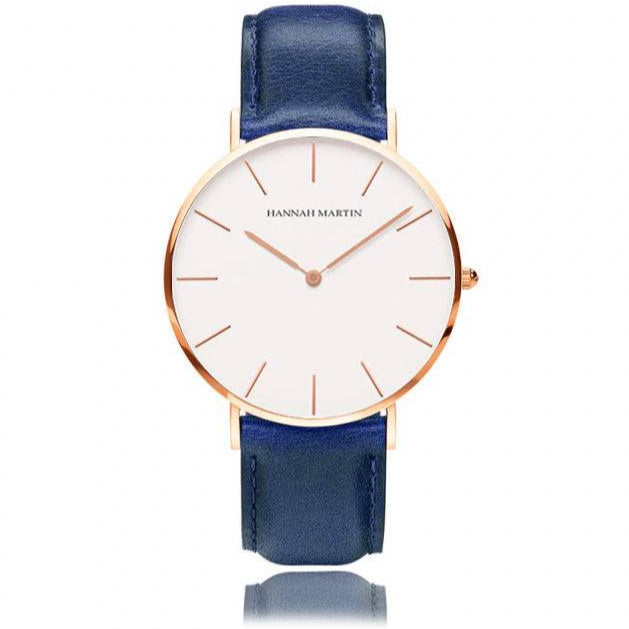 Reloj Hannah Martin Original Hombre - Correa Cuero Negro Esfera Blanca - Hannah Martin en Perú | Jherr Jewelry