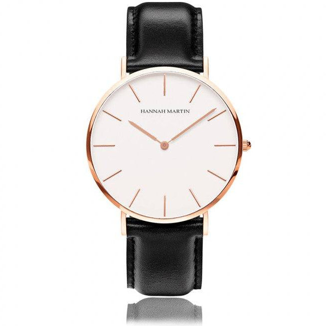 Reloj Hannah Martin Original para hombre cuero marrón oro rosa - Diseño Elegante 40mm - Hannah Martin en Perú | Jherr Jewelry