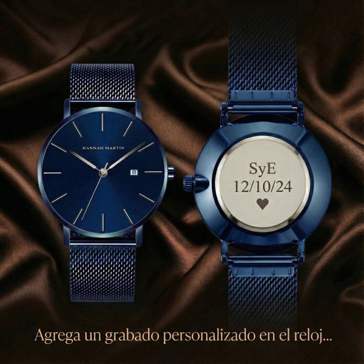 Reloj Hannah Martin Original para Hombre Malla Azul Esfera Azul - Hannah Martin en Perú | Jherr Jewelry