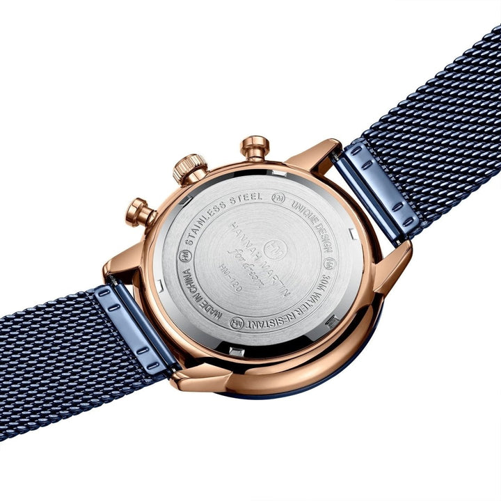 Reloj Hannah Martin Negro Original Cronógrafo con Brazalete de Acero Negro - Diseño Elegante 42mm - Hannah Martin en Perú | Jherr Jewelry