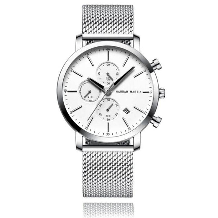 Reloj Hannah Martin Negro Original Cronógrafo con Brazalete de Acero Negro - Diseño Elegante 42mm - Hannah Martin en Perú | Jherr Jewelry