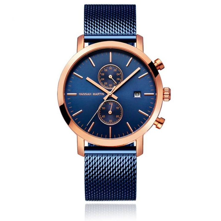 Reloj Hannah Martin Negro Original Cronógrafo con Brazalete de Acero Negro - Diseño Elegante 42mm - Hannah Martin en Perú | Jherr Jewelry