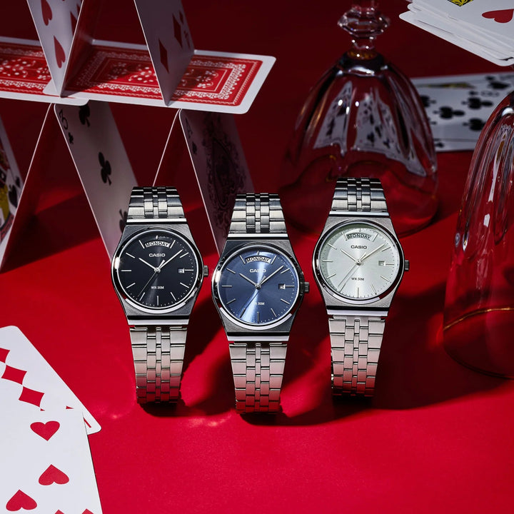 Reloj Casio MTP-B146D-7AVDF Day-Date - Elegancia Clásica con Día de la Semana y Brazalete Jubilee - Casio en Perú | Jherr Jewelry