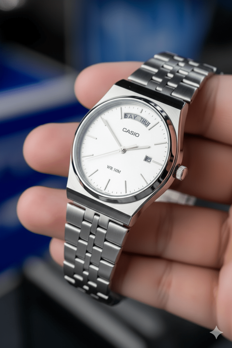 Reloj Casio MTP-B146D-7AVDF Day-Date - Elegancia Clásica con Día de la Semana y Brazalete Jubilee - Casio en Perú | Jherr Jewelry
