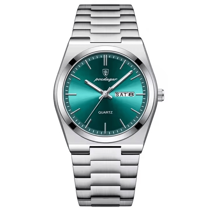 Reloj Poedagar 930 ORIGINAL Dial Verde Marine Brazalete de Eslabones - Diseño Luxury 40mm - Poedagar en Perú