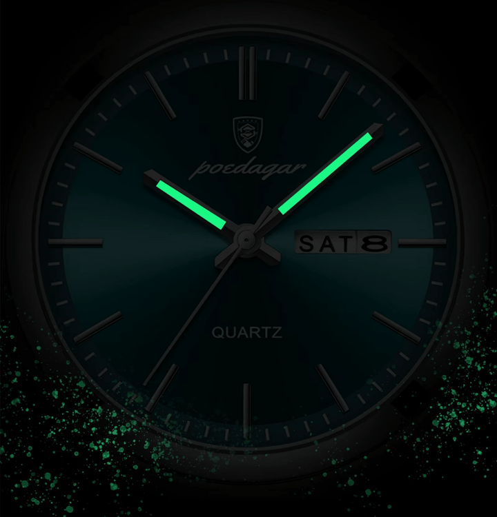 Reloj Poedagar ORIGINAL Dial Verde Marine Brazalete de Eslabones - Diseño Luxury 40mm - Poedagar en Perú | Jherr Jewelry