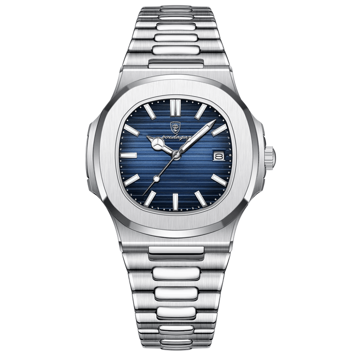 Reloj Poedagar ORIGINAL Acero Esfera Azul con Brazalete de Acero Hombre - Diseño Luxury 40mm - Poedagar en Perú | Jherr Jewelry